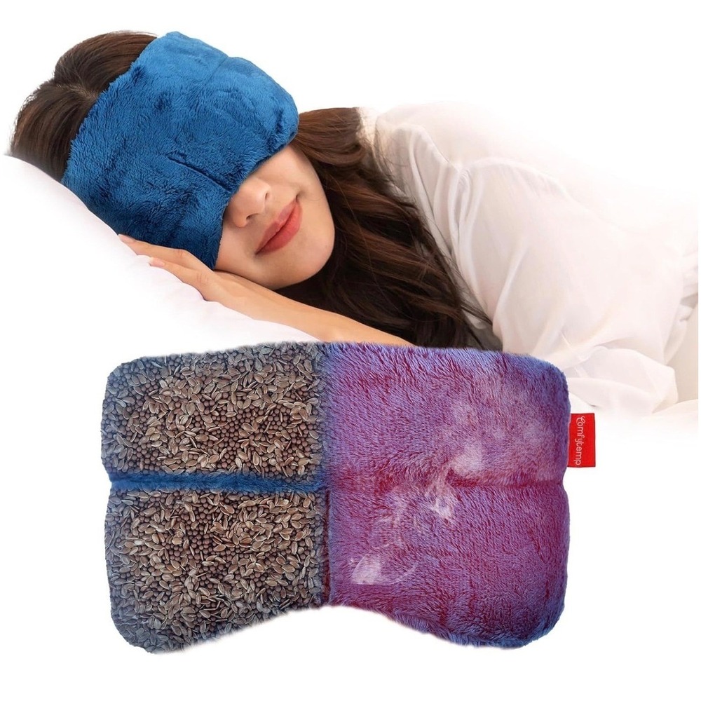 Comfytemp Heated Eye Sleep Mask Microwaveable Moist Heat Pad Blue for‎ Dry Eyes